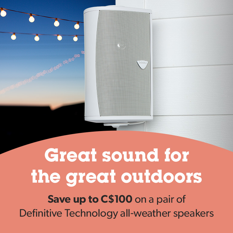 Save up to C$100 on a pair of Definitive Technology all-weather speakers