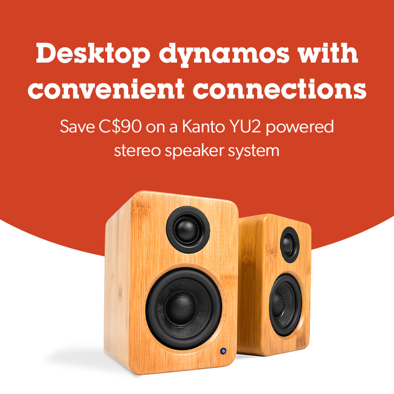 Save C$90 on a Kanto YU2 powered stereo speaker system