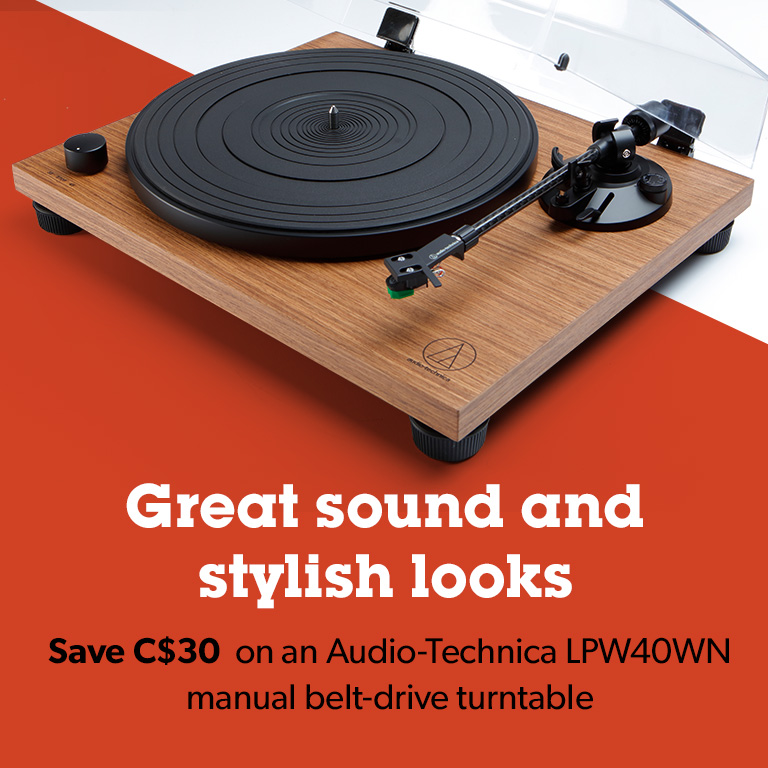 Save C$30 on an Audio-Technica LPW40WN manual belt-drive turntable