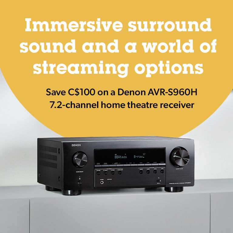 Save C$100 on a Denon AVR-S960H 7.2-channel home theatre receiver