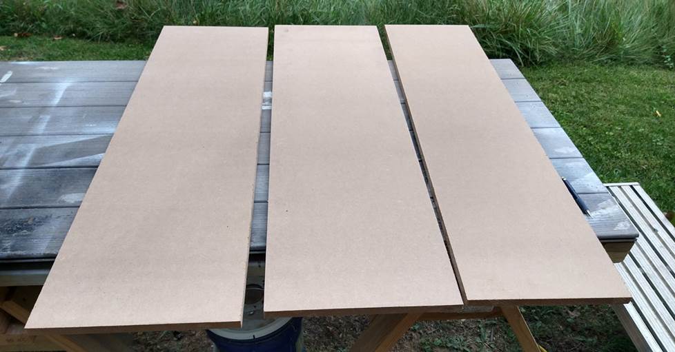 MDF planks used to build the subwoofer box