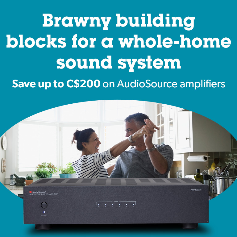 Save up to C$200 on AudioSource amplifiers