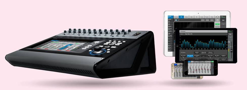 QSC digital mixer and a variety of mobile devices for wireless mixing