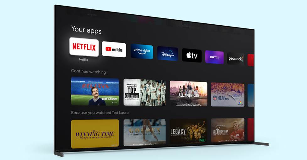 Picture of a TV with streaming apps on the screen