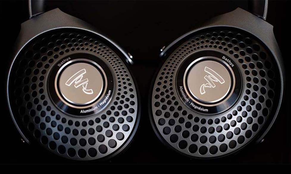Close-up of headphone ear cups.
