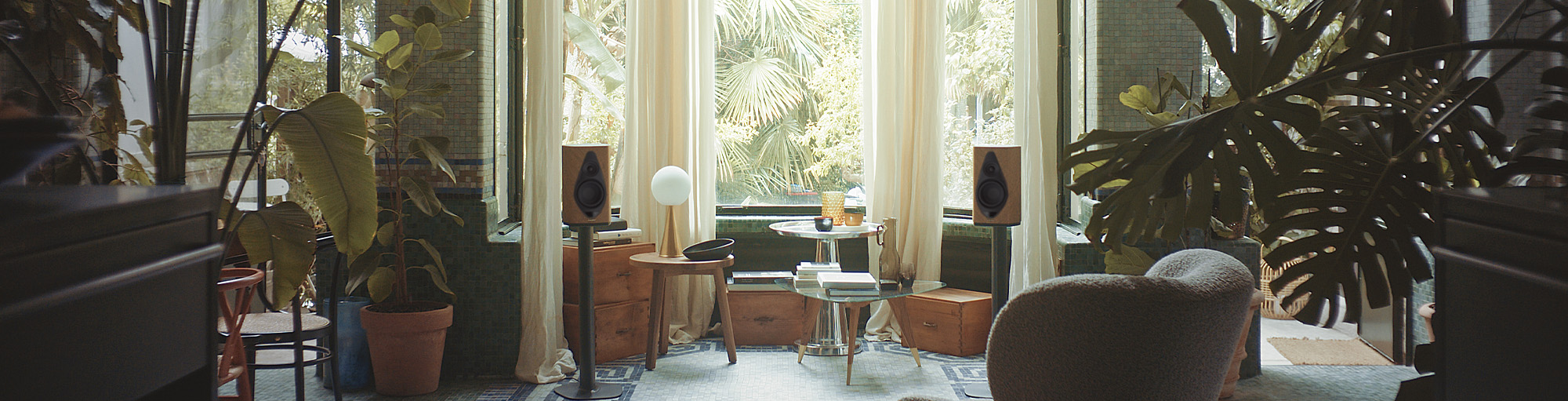 Living room outfitted in Sonus faber products