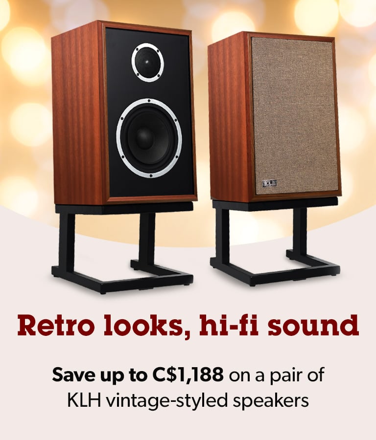 Retro looks, hi-fi sound	
Save up to C$1,188 on a pair of KLH vintage-styled speakers