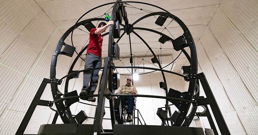 Jeff in the Hyperion Sphere at Harman Labs