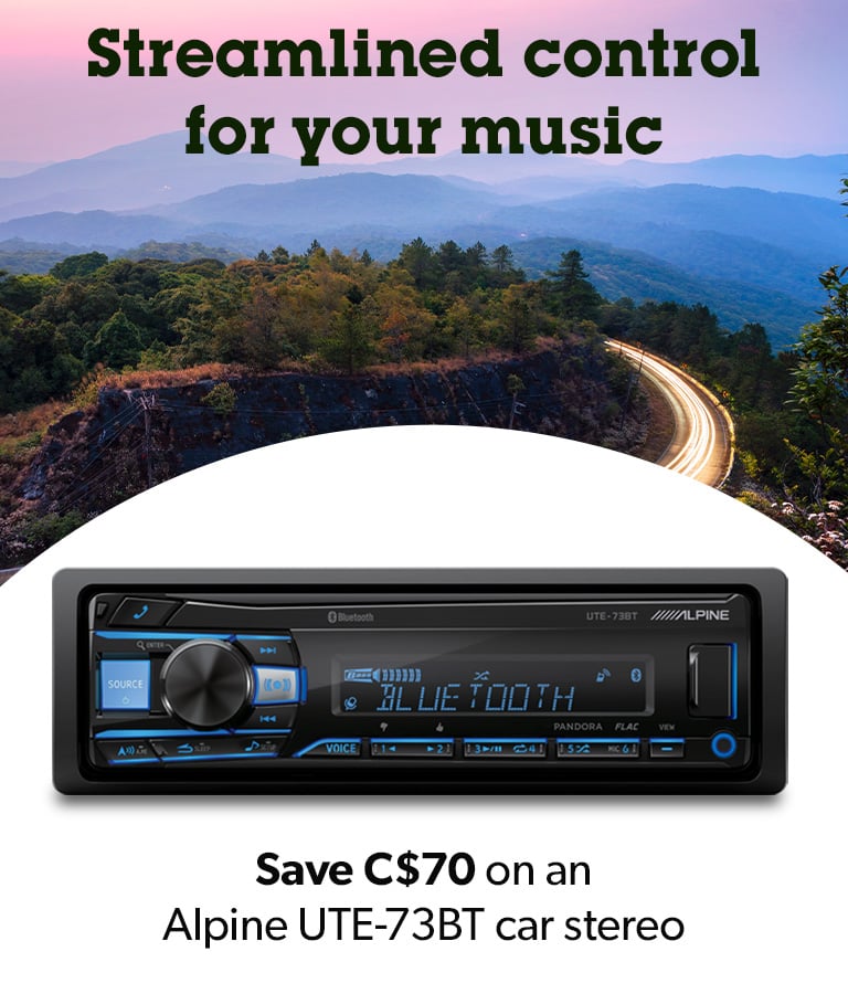 Streamlined control for your music	
Save C$70 on an Alpine UTE-73BT car stereo