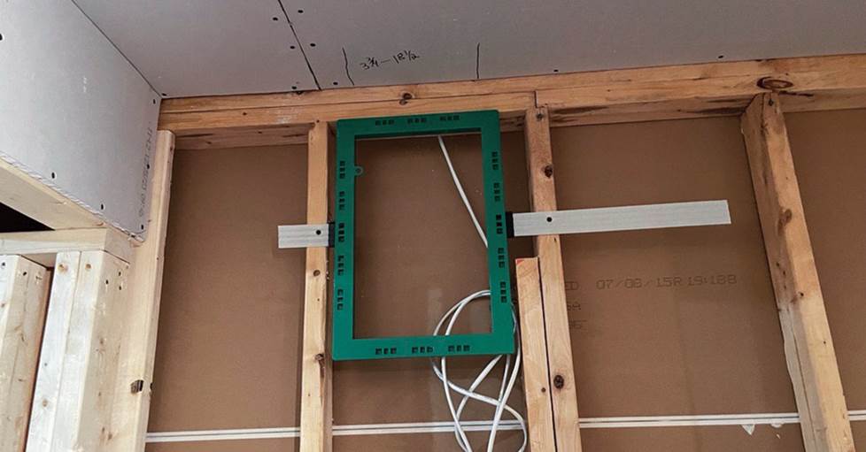in wall bracket installed in the wall