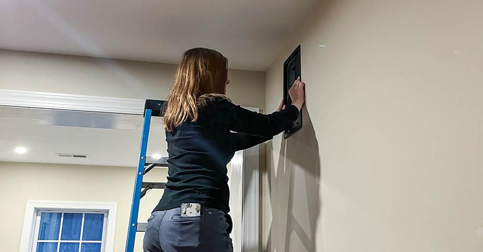 Keri installing the speaker