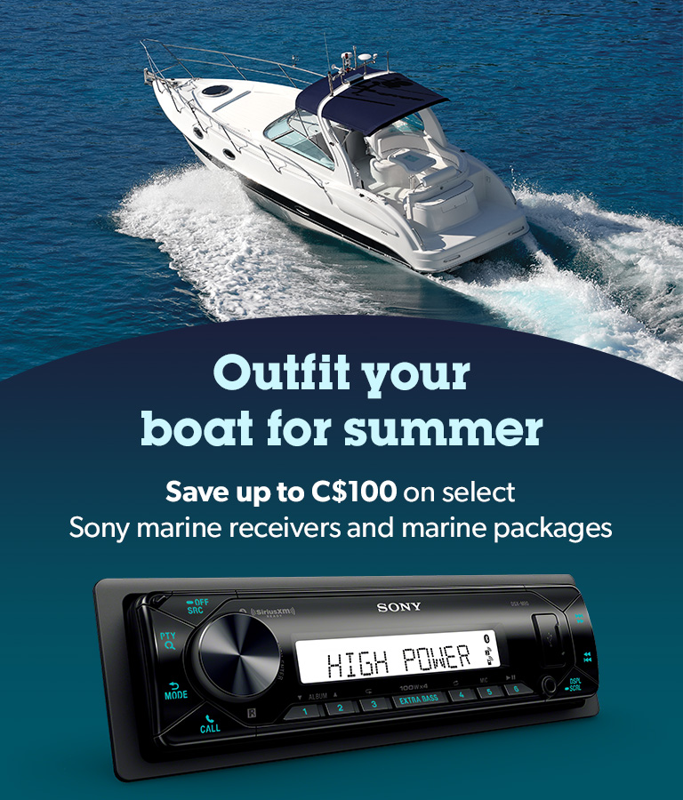 Outfit your boat for summer. Save up to C$100 on select Sony marine receivers and marine packages.