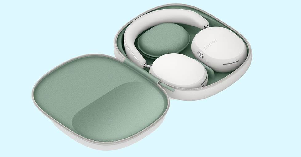 Sonos Ace headphones shown in their case