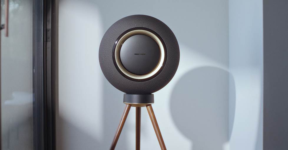 Marantz Horizon wireless streaming speaker system on optional stand