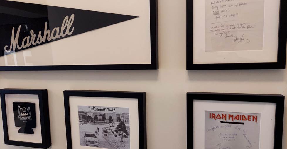 Photo of some wall art inside the Marshall offices
