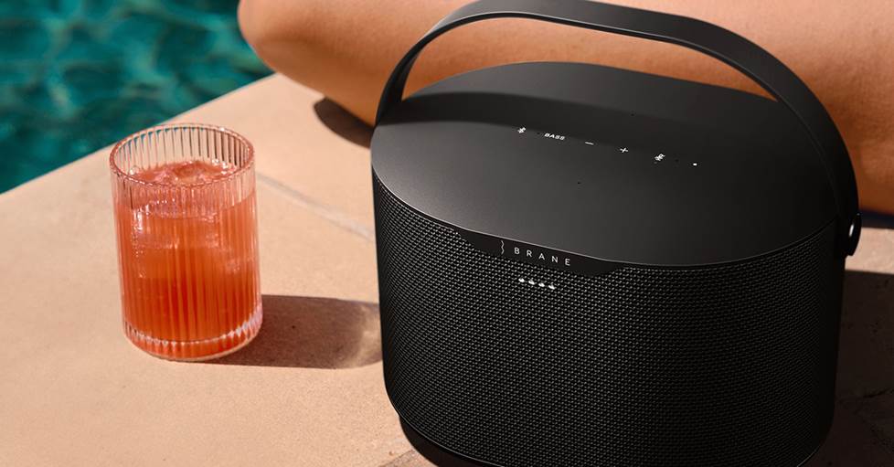 Brane X speaker by a pool