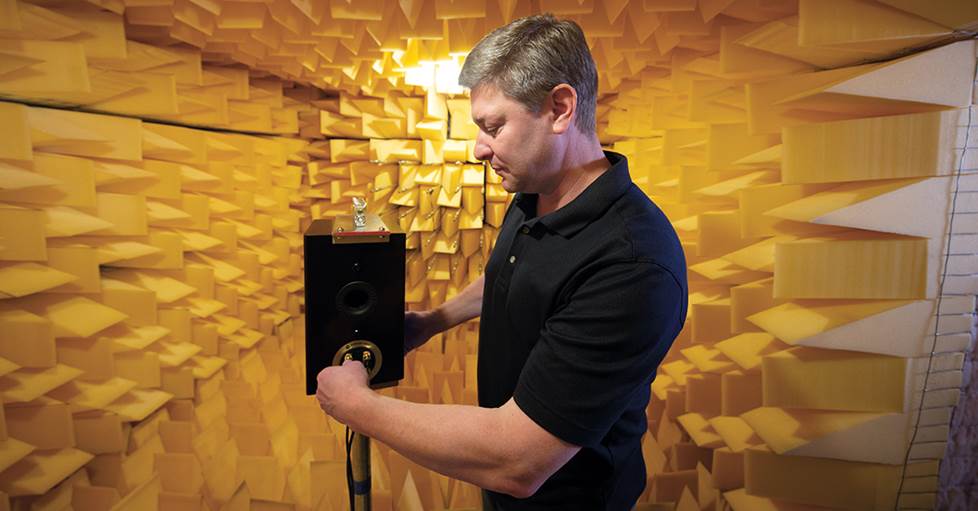 Crutchfield's anechoic chamber, where a speaker sounds most like itself