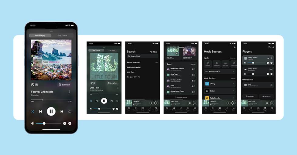 BluOS app screenshots