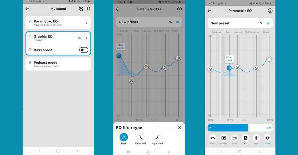 Sennheiser HDB 630 app screenshots