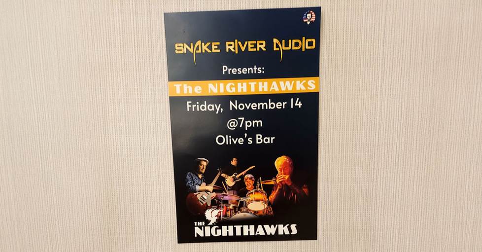 A poster for The Nighthawks at Olive's Bar