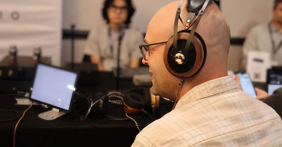 Jeff wearing the Meze 109 Pro headphones