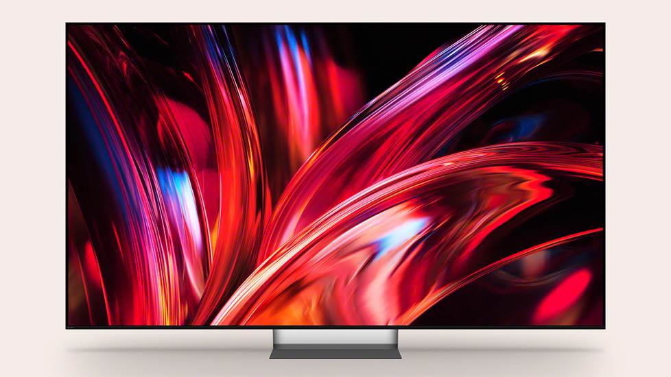 vibrant TV on beige background