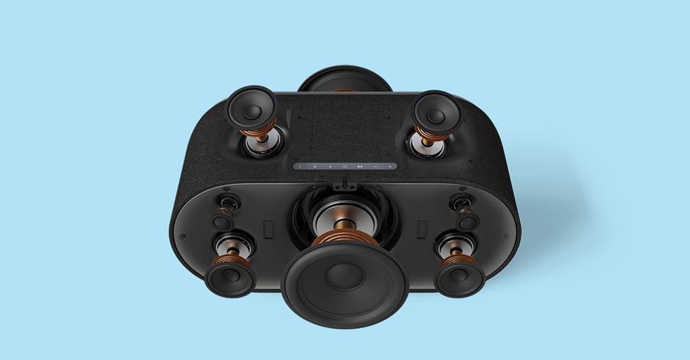 exploded view of Denon Home 600 smart speaker
