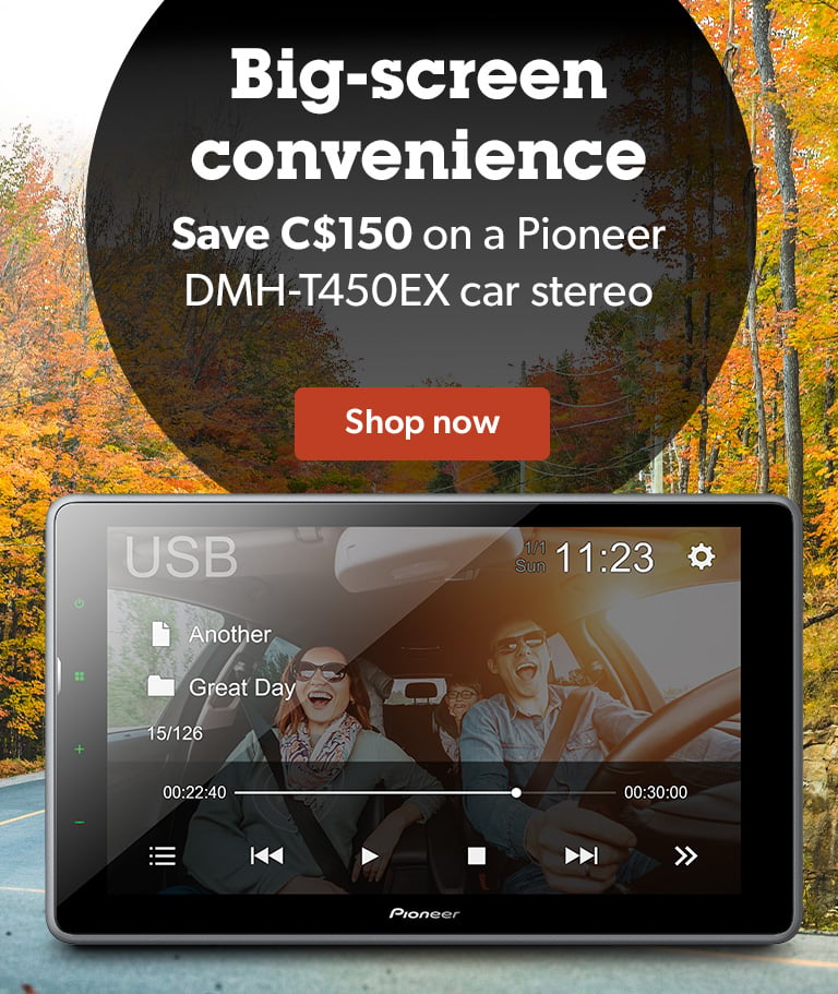 Big-screen convenience. Save C$150 on a Pioneer DMH-T450EX car stereo. Shop now.