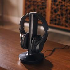 Sony WH-RF400 Wireless TV headphones with transmitter at