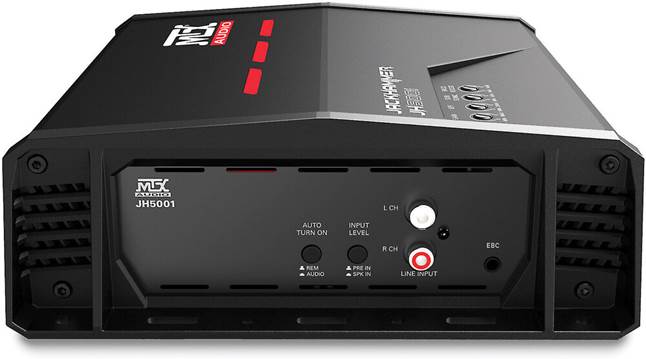 MTX JackHammer JH5001 Mono subwoofer amplifier — 550 watts RMS x 1