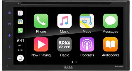 Double Din 6.75 Inch Capacitive Touchscreen Bluetooth CD AM FM USB BOSS Audio Systems Elite BV900ACP Car Multimedia Player with Apple CarPlay-Android Auto Aux DVD 