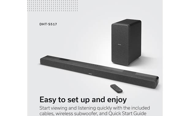 Denon DHT-S517 Powered 3.1.2 channel sound bar and wireless