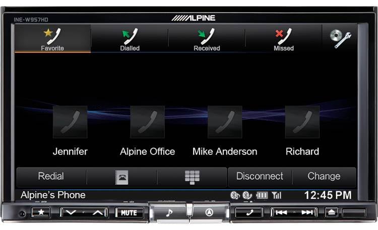 Alpine INE-W957HD See your most recent calls