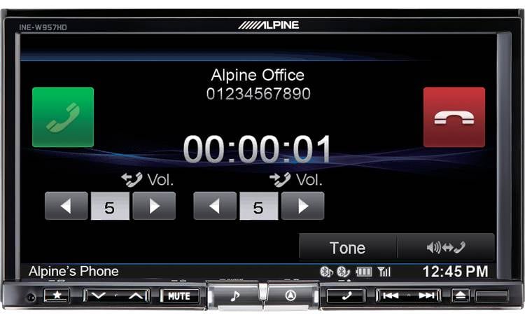 Alpine INE-W957HD Large buttons for volume and dialing make it easy to place and recieve calls