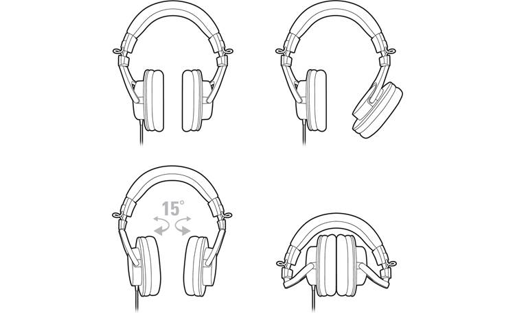 Audio-Technica ATH-M30x Earcups swivel and fold up