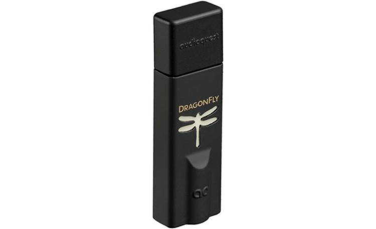 AudioQuest DragonFly® Black v1.5 Angled side view with protective cap on