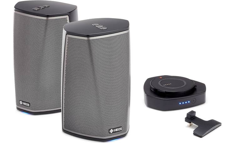 Denon HEOS 1 Go Pack Bundle (Black) Includes two wireless speakers and an add-on battery pack Crutchfield Canada