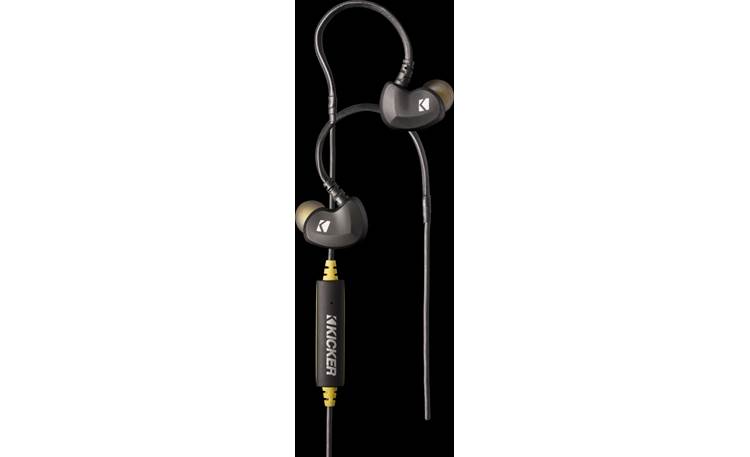 Kicker EB300 Cables wrap around your ears for comfort and security