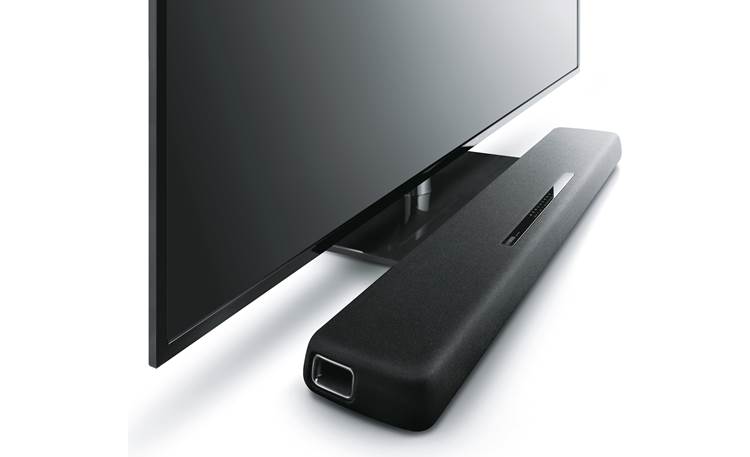 Yamaha YAS-107 Slim design fits under a TV on a stand