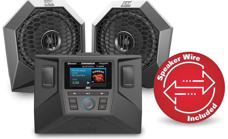 MTX RZRPOD65 6.5 130w Dash Mount Speakers+3-Ch Amp for Polaris RZR/UTV/ATV 