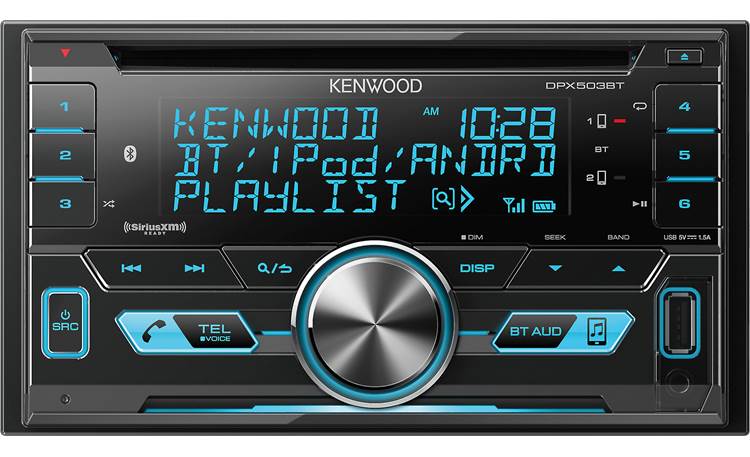 Kenwood DPX503BT This big-faced car stereo lets you set the display color and see your music info at a glance