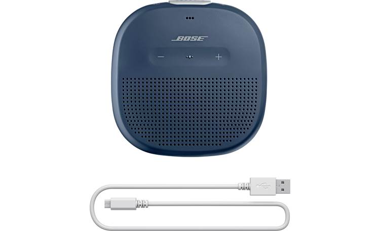 Bose® SoundLink® Micro <em>Bluetooth®</em> speaker Blue with gray strap - charging cable included
