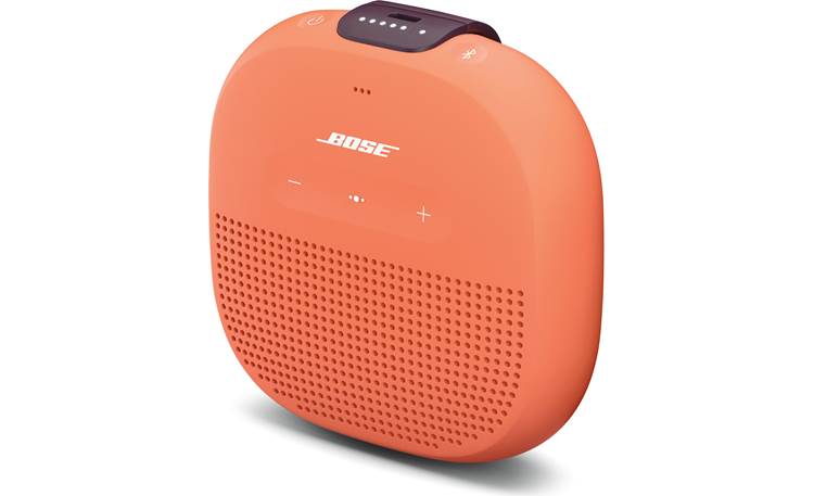 Bose® SoundLink® Micro <em>Bluetooth®</em> speaker Orange with Purple strap - right front