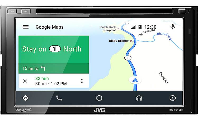 JVC KW-V840BT Screenshot of Android Auto using Google Maps for navigation