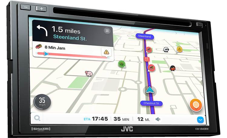 JVC KW-V940BW If you like using the Waze navigation app, you'll love it on the big screen