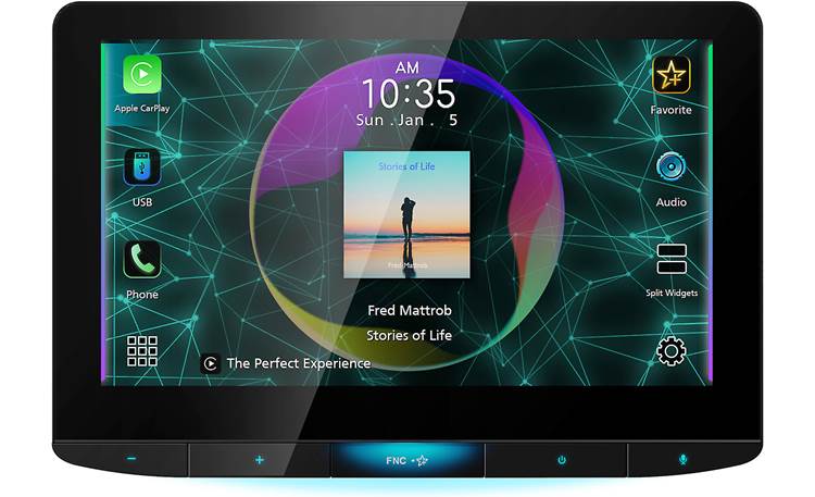 JVC KW-Z1000W JVC's huge 10" touchscreen HD display gives you full control and looks great doing it