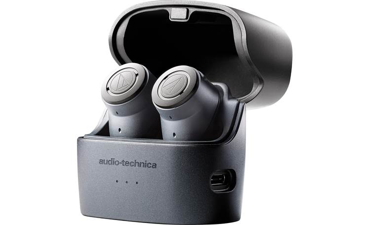 Audio-Technica ATH-ANC300TW Charging case banks up to 13.5 hours of power to wirelessly recharge headphones