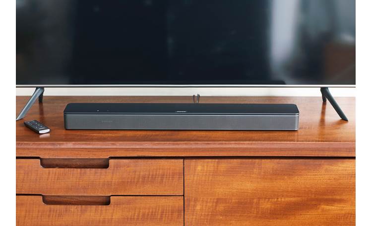 Bose® Smart Soundbar 300 Slim design fits comfortably under most TVs