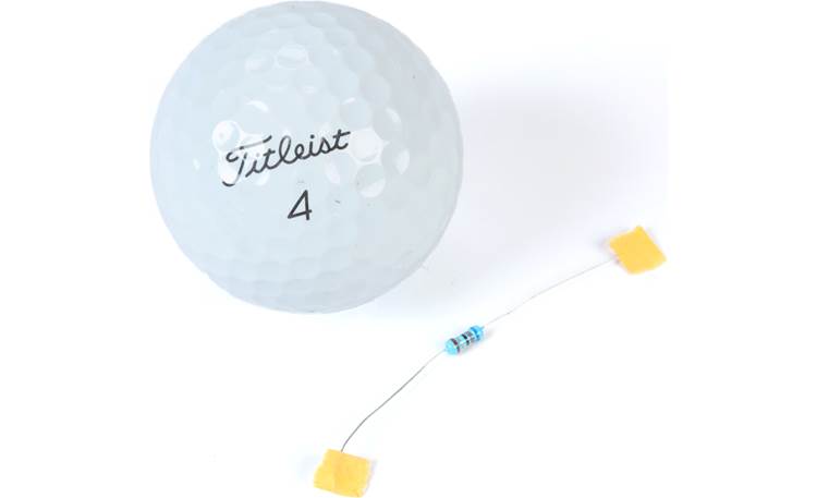 Metra 68-ohm Load Resistor golf ball shown for scale
