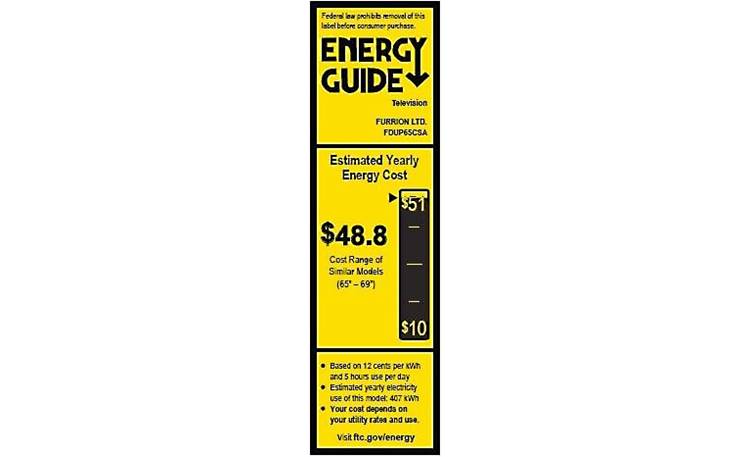 Furrion Aurora® FDUP65CSA Energy Guide